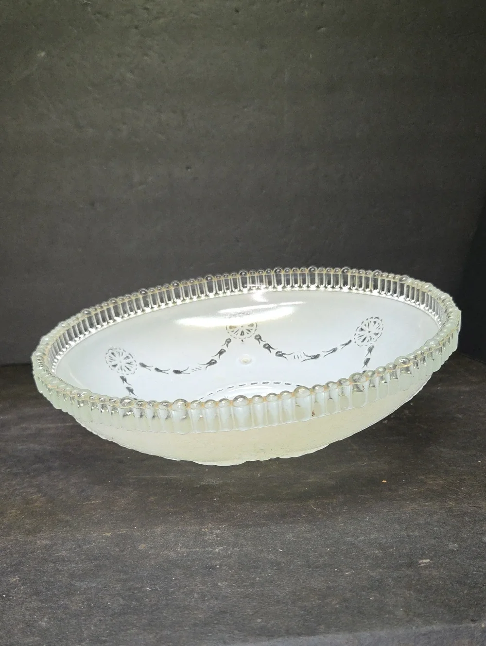 Vintage Art Deco or MCM Glass Ceiling Cover Light Shade